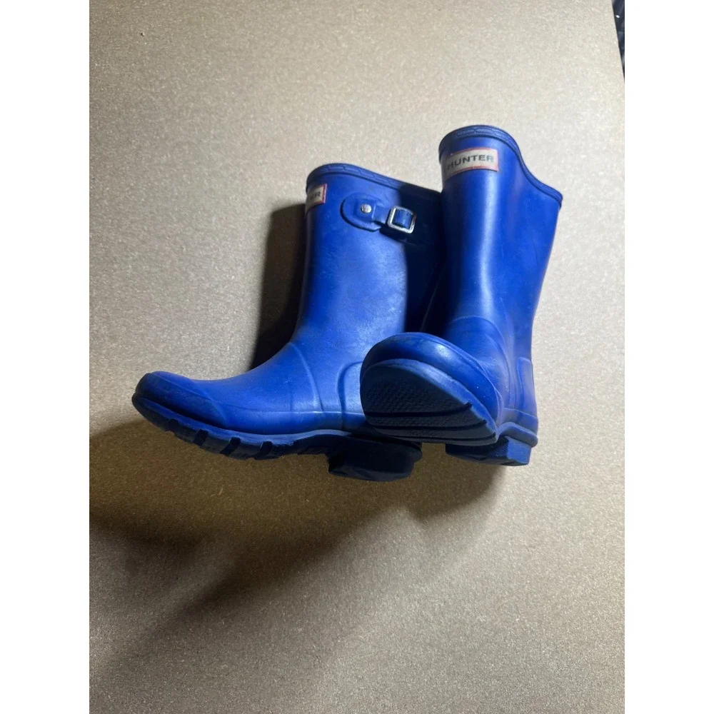 Hunter Original Kids Rain Boots Blue Waterproof Rubber Wellington Size 13 1 J1